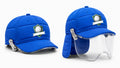 ForeShield Junior royal blue golf safety cap with shield deployed