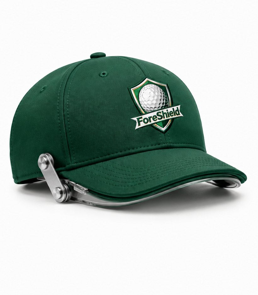 ForeShield cap with the shield stowed in the brim