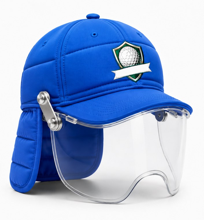 ForeShield Junior royal blue cap with shield deployed